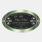 Elegant Green Black Product Labels juwelen en Logo (Voorkant)