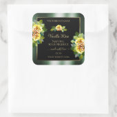 Elegant Green Black Product Labels Yellow Roses (Tas)