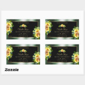 Elegant Green Black Product Labels Yellow Roses (Vel)