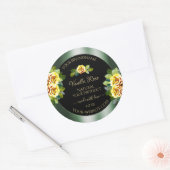 Elegant Green Black Product Labels Yellow Roses (Envelop)