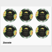 Elegant Green Black Product Labels Yellow Roses (Vel)