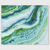 Elegant GREEN BLAUW WITTE TEXTUUR Cadeaupapier (Vlak)