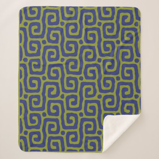 Elegant Green &blue Abstract pattern Sherpa Deken (Voorkant)