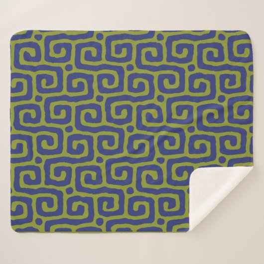 Elegant Green &blue Abstract pattern Sherpa Deken (Voorkant (horizontaal))