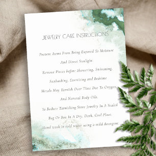 Elegant Green Blue Agate Waterverf Jewelcare Visitekaartje