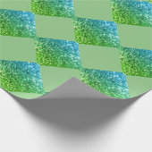 Elegant Green Blue Glitter Abstract Chic Cadeaupapier (Hoek)