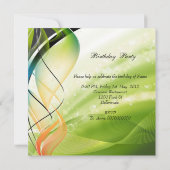 Elegant Green Blue Gold Birthday Champagne Kaart (Achterkant)