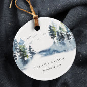 Elegant Green Blue Pine Bossen Forest Vods Weddens Bedankjes Labels