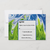 Elegant Green Blue Sky Landscape Abstract Weddensc RSVP Kaartje (Voorkant)
