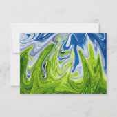 Elegant Green Blue Sky Landscape Abstract Weddensc RSVP Kaartje (Achterkant)