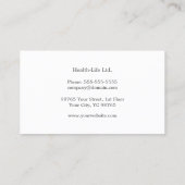 Elegant Green Body Nutritionist Dietitian Visitekaartje (Achterkant)