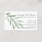 Elegant Green Boho Floral Natuur Essential Oils Visitekaartje (Achterkant)