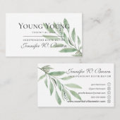 Elegant Green Boho Floral Natuur Essential Oils Visitekaartje (Voorkant / Achterkant)