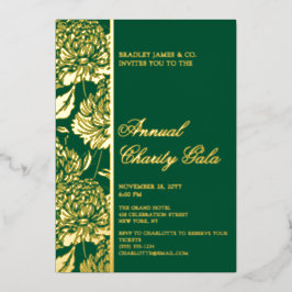 Elegant Green Botanical Charity Event Gala Party Folie Uitnodiging