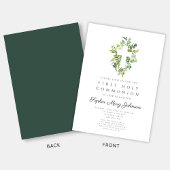 Elegant Green Botanical Cross First Community Kaart