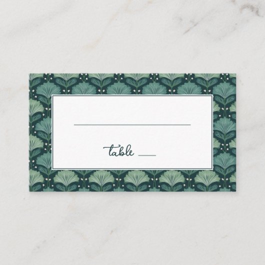 Elegant Green Botanical Pattern Plaatskaartje (Voorkant)