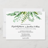 Elegant Green Botanical Wedding Ceremony Kaart (Voorkant)