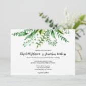 Elegant Green Botanical Wedding Ceremony Kaart (Staand voorkant)