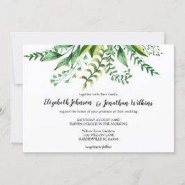 Elegant Green Botanical Wedding Ceremony Kaart