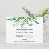 Elegant Green Botanical Wedding Engagement Party Kaart (Staand voorkant)