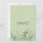 Elegant Green Botanical Wedding Kaart (Achterkant)