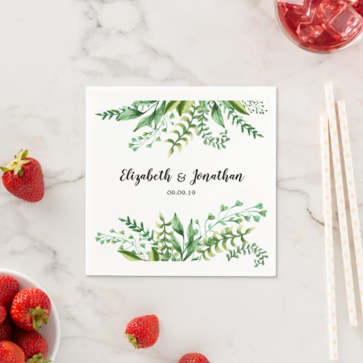 Elegant Green Botanical Wedding Servet (Insitu)