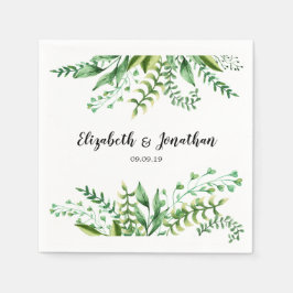 Elegant Green Botanical Wedding Servet