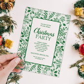 Elegant Green Botanicals Christmas Party Acryl Uitnodigingen