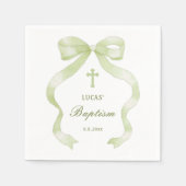 Elegant Green Bow Baptism Servet (Voorkant)