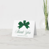 Elegant Green Bow Christmas Baby Shower Bedankkaart (Voorkant)