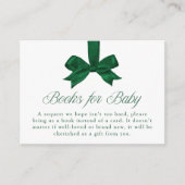 Elegant Green Bow Christmas Books For Baby Informatiekaartje (Voorkant)