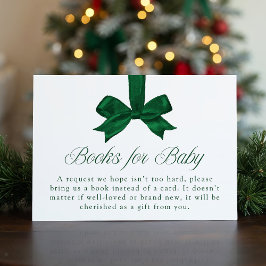 Elegant Green Bow Christmas Books For Baby Informatiekaartje