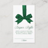 Elegant Green Bow Christmas Diaper Raffle Informatiekaartje (Voorkant)
