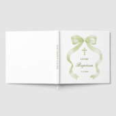 Elegant Green Bow doop gastenboek (Volledig)