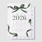 Elegant Green Bow Graduation Party Vellum Uitnodigingen (Offset (Uitnodiging))