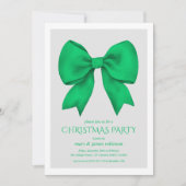 Elegant Green Bow kerstfeest Kaart (Voorkant)