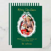 Elegant Green Bow Lijst Foto Vrolijk Kerstfeest