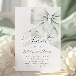 Elegant Green Bow Vrijgezellenfeest Kaart