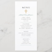 Elegant Green Boy First Communion Menu (Voorkant)