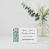 Elegant Green Brocade border visitekaartje (Staand voorkant)