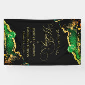 Elegant Green Bronze Gold Wedding Spandoek (Horizontaal)
