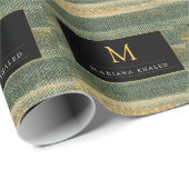 Elegant Green Brush met goud en zwart Cadeaupapier (Rol Hoek)