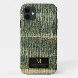 Elegant Green Brush met goud en zwart Case-Mate iPhone Case