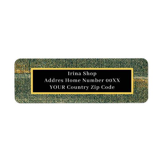 Elegant Green Brush met goud en zwart Etiket (Voorkant)