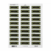 Elegant Green Brush met goud en zwart Etiket (Full Sheet)