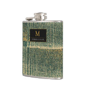 Elegant Green Brush met goud en zwart Heupfles (Links)