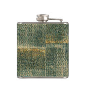 Elegant Green Brush met goud en zwart Heupfles (Achterkant)