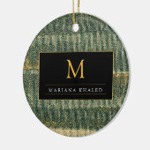 Elegant Green Brush met goud en zwart Keramisch Ornament (Links)