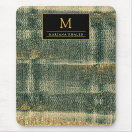 Elegant Green Brush met goud en zwart Muismat