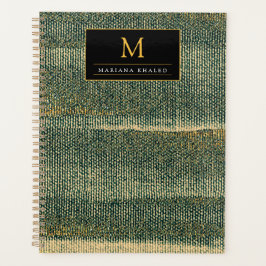 Elegant Green Brush met goud en zwart Planner